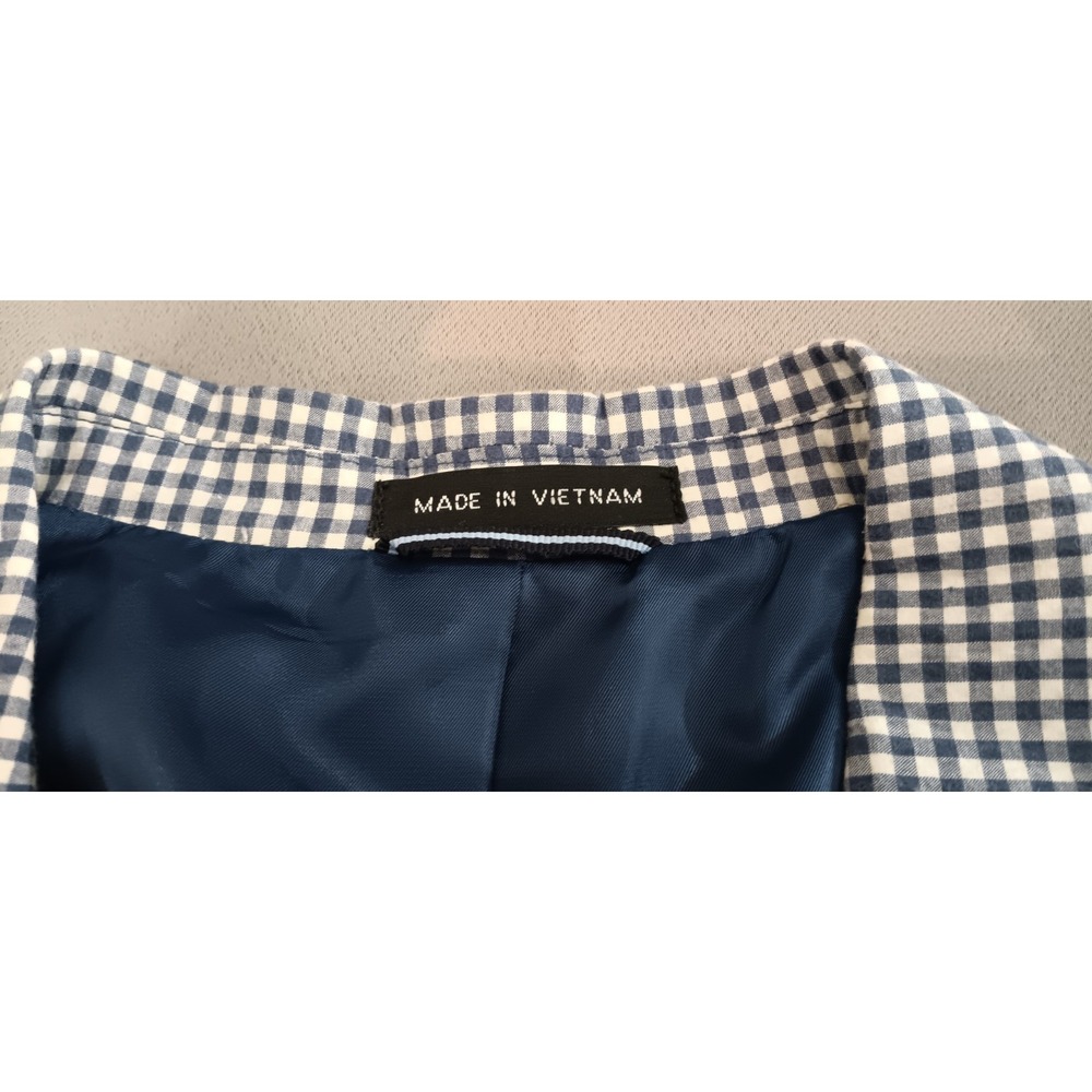 Tommy Hilfiger Blue Gingham Checkered Mens Sports Coat 44R Blazer Preppy Jacket - Picture 11 of 12